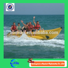 0.9mm PVC material inflable barco de plátano de peces voladores, de primera calidad inflable banana barco